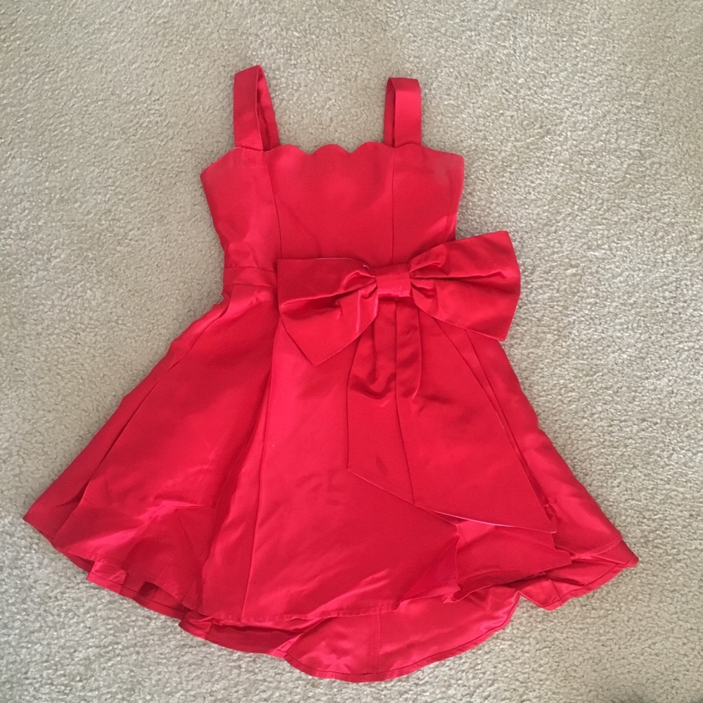 Kids Red dress with removable bow